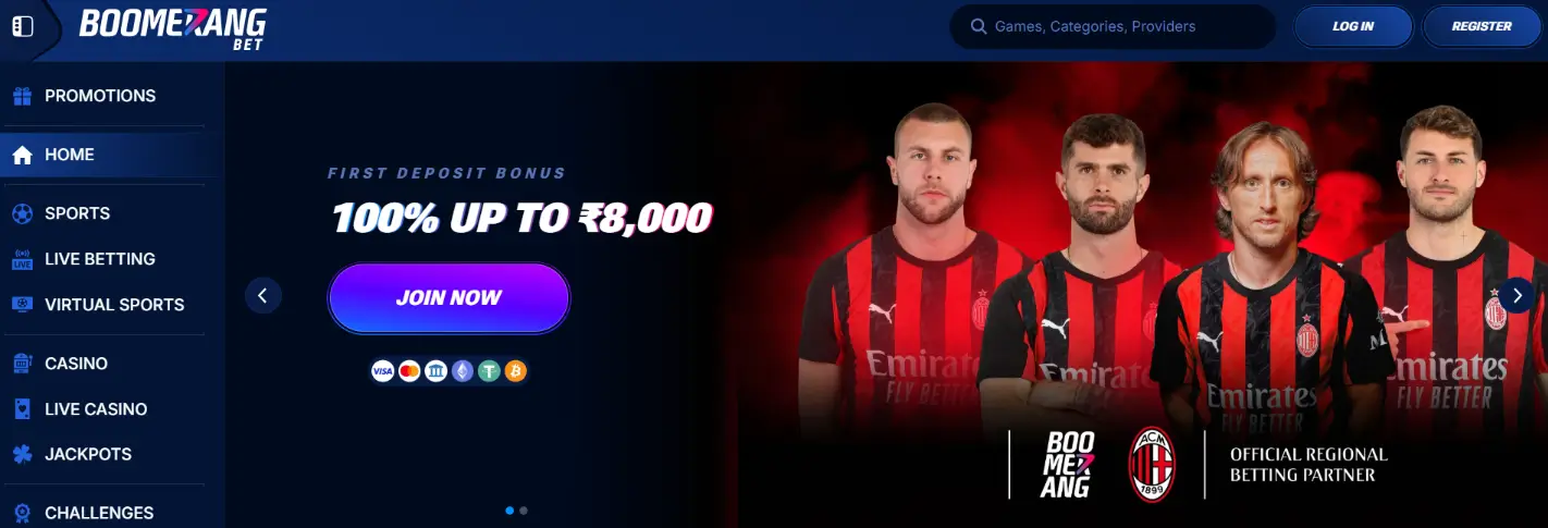 Boomerang-Bet Casino Screen